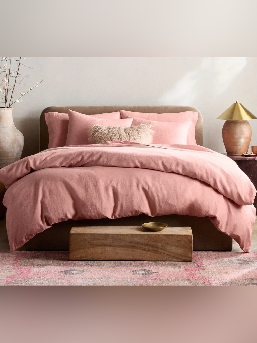 NWOT Quince European Linen 1 Pc Duvet Cover, King/Cal (Rose-Limited Edition)